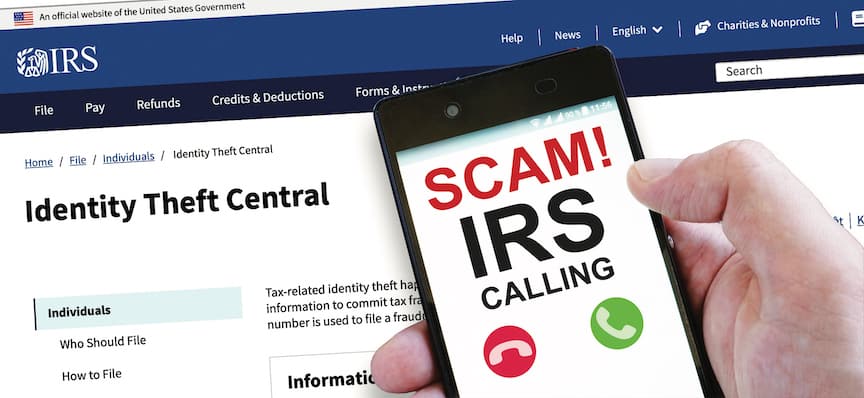 IRS scam graphic